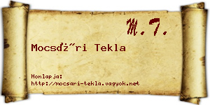 Mocsári Tekla névjegykártya